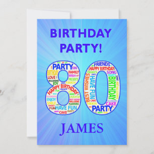 80th Birthday Party Invitation Add a Name