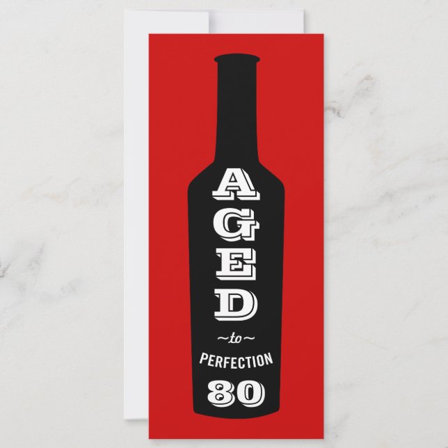 80th Birthday Party Invitation Aged to Perfection (Front)