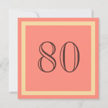 80th Birthday Party Invitation - Salmon Coral