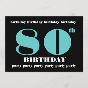 80th Birthday Party Invitation Template
