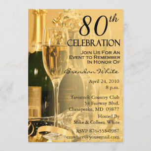 80th Birthday Party Invitations