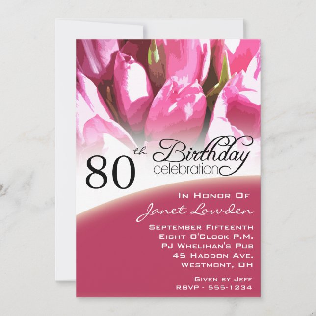 80th Birthday Party Invitations (Front)