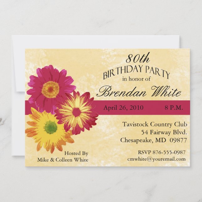 80th Birthday Party Invitations (Front)