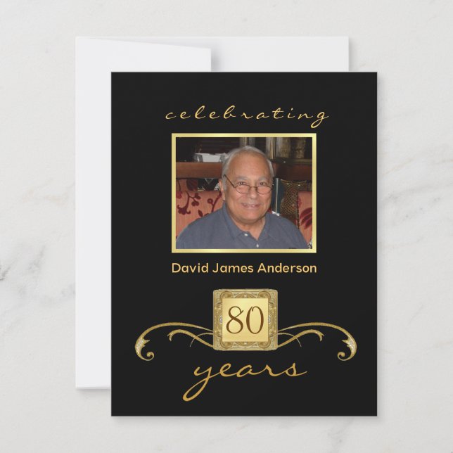 80th Birthday Party Invitations - Formal Monogram (Front)