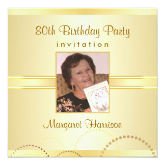 80Th Birthday Party Photo Invitations 4