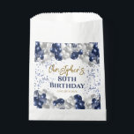 80th Birthday Party Navy Balloons Favour Bag<br><div class="desc">A gorgeous 80th birthday party or celebration favour bag. This fabulous navy blue and silver balloons design is the perfect way to store favours for an 80th celebration or eightieth party.</div>