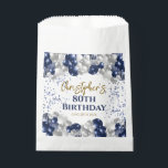 80th Birthday Party Navy Balloons Favour Bag<br><div class="desc">A gorgeous 80th birthday party or celebration favour bag. This fabulous navy blue and silver balloons design is the perfect way to store favours for an 80th celebration or eightieth party.</div>
