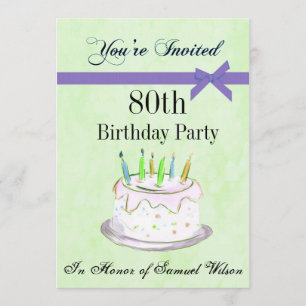 80th Birthday Party Personalised Invitation