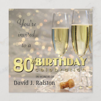 80th Birthday Party - Personalised Invitations