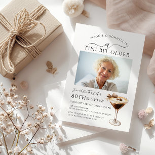 80th Birthday Party Photo Espresso Martini Invitation