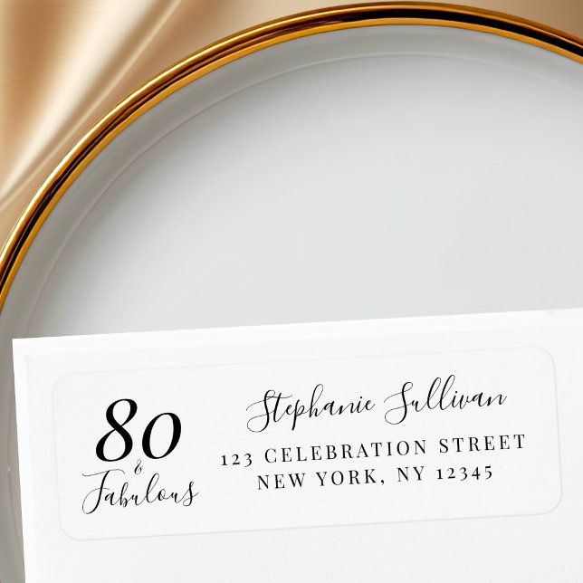 80th Birthday Party Return Address  Label (Creator Uploaded)