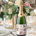 80th birthday party rose gold custom photo collage sparkling wine label<br><div class="desc">A bottle label for a 80th birthday party, celebrating her life with a collage of 8 of your photos. Personalise and add a name, age 80 and a date. Date of birth or the date of the party. Grey and dark rose gold coloured letters. A girly and feminine rose gold,...</div>