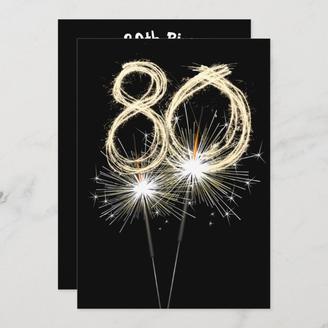 80th Birthday Party Sparklers  Invitation (Front/Back)