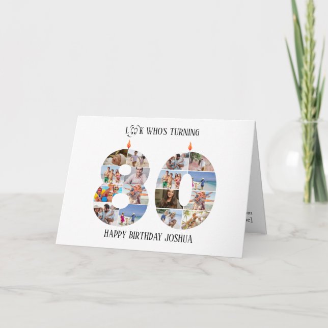80th Birthday Photo Card (Front)