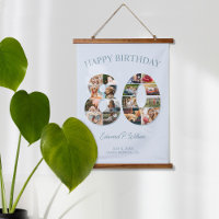 80th Birthday Photo Collage Elegant and Timeless