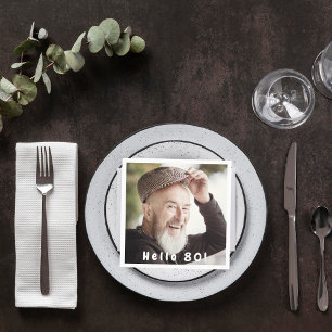 80th birthday photo guys men napkin