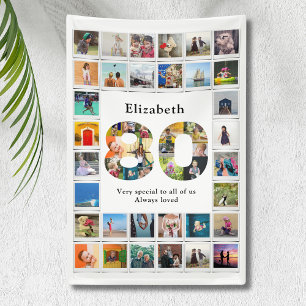 80th Birthday Photo Template Banner