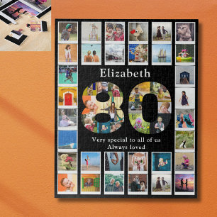 80th Birthday Photo Template Jigsaw Puzzle
