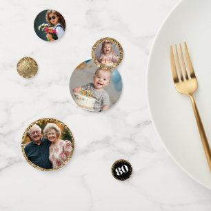 80th birthday Photos Gold Confetti