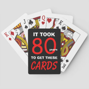 80th Birthday Poker Playing Cards Funny 