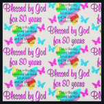 80TH BIRTHDAY PRAYER FABRIC<br><div class="desc">Blessed by God for 80 years. This spiritual and faith filled 80 year old will celebrate turning 80 with this beautiful rainbow butterfly 80th birthday design on Tees and Gifts. Delight your Christian 80 year old with a unique and one of a kind 80th customised birthday gift that she will...</div>