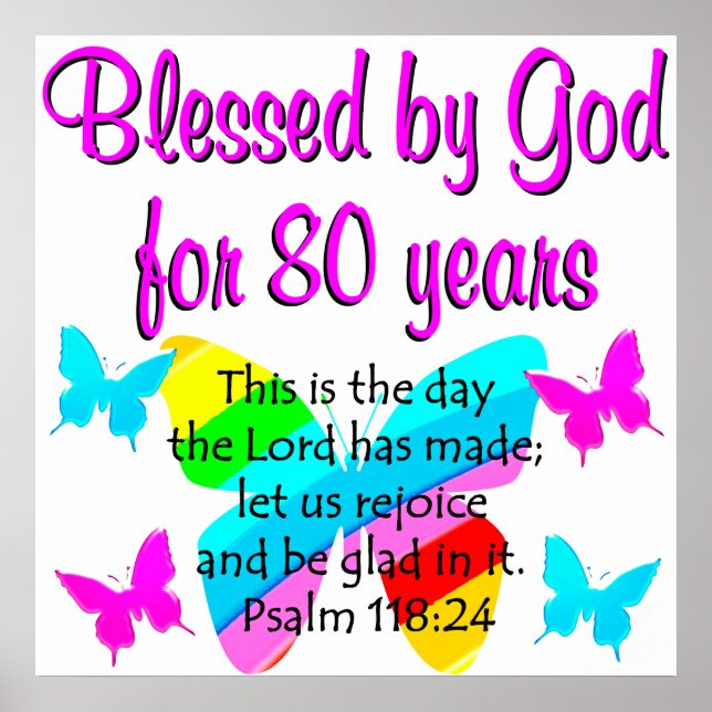 80TH BIRTHDAY PRAYER POSTER (Front)