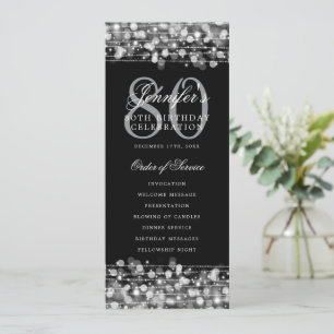 80th Birthday Program Silver Menu+Thank You