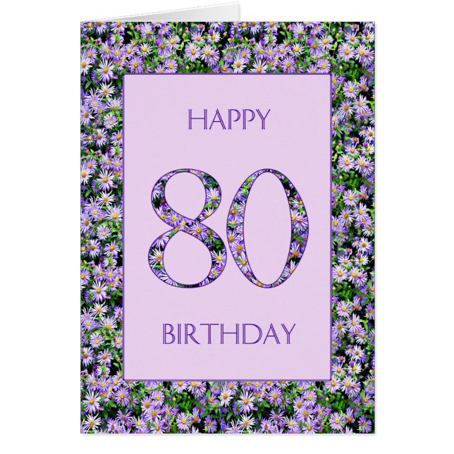 80th Birthday Purple Daisies (Front)