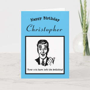80th Birthday Retro Cartoon Funny Personalised Card