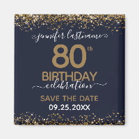 80th Birthday Save the Date Magnet