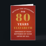 80th Birthday Setting Standards Add Your Name Card<br><div class="desc">Easily customise the text to the front and the interior of this birthday card using the template provided. Part of the setting standards range of greeting cards.</div>