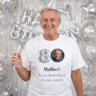 80th birthday silver photo T-Shirt