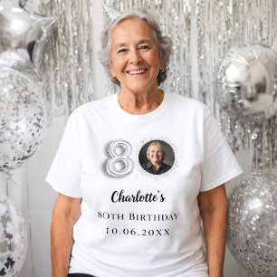 80th birthday silver photo T-Shirt
