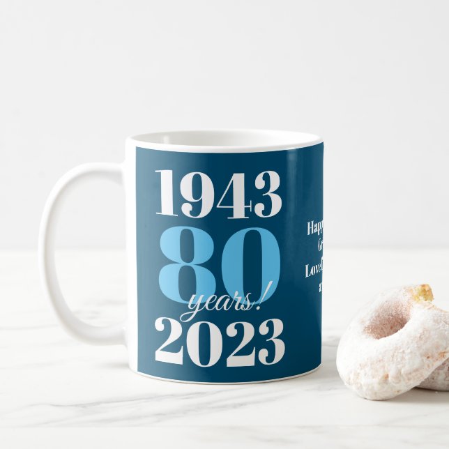80th Birthday Special Date Coffee Mug (With Donut)