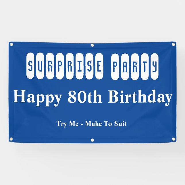 80th Birthday Surprise Party Banner (Horizontal)