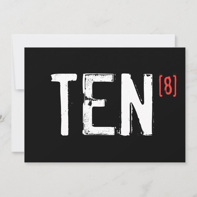 80th Birthday - Ten to the Eighth Invitation (Front)