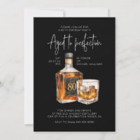 80th Birthday Whiskey Invitation Connoisseur Men