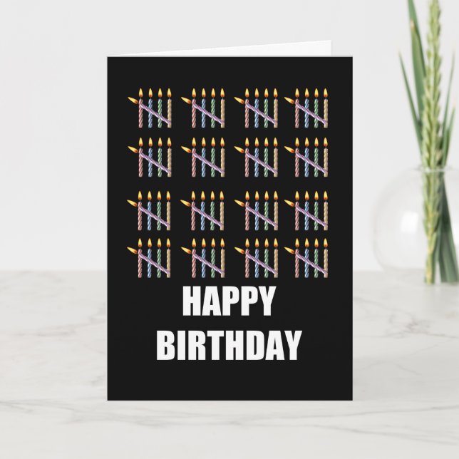 80th Birthday with Candles Card (Front)