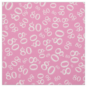 80th  Cool Random Number Pattern Pink 80 Fabric