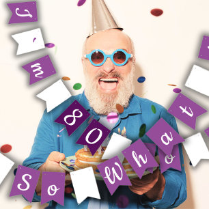 80th Funny and Motivational Birthday Party Bunting