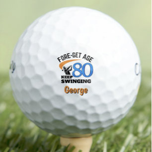 80th Gift for Uncle – Keep Swinging Tribute Golf Balls
