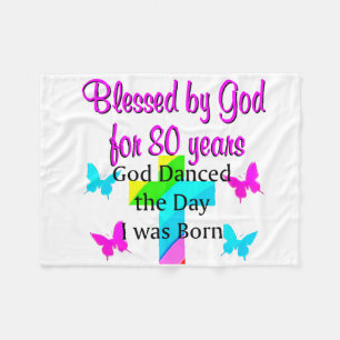 80TH GOD LOVING FLEECE BLANKET