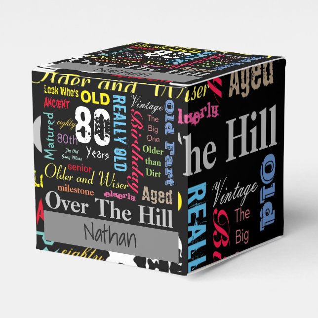 80th Happy BIrthday in a Graffiti Style Favour Box (Front Side)