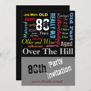 80th Happy Birthday in a Graffiti Style Invitation