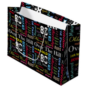 80th Happy Birthday in a Graffiti Style Large Gift Bag