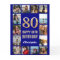 80th Happy Birthday Navy Blue & Gold Photo Collage