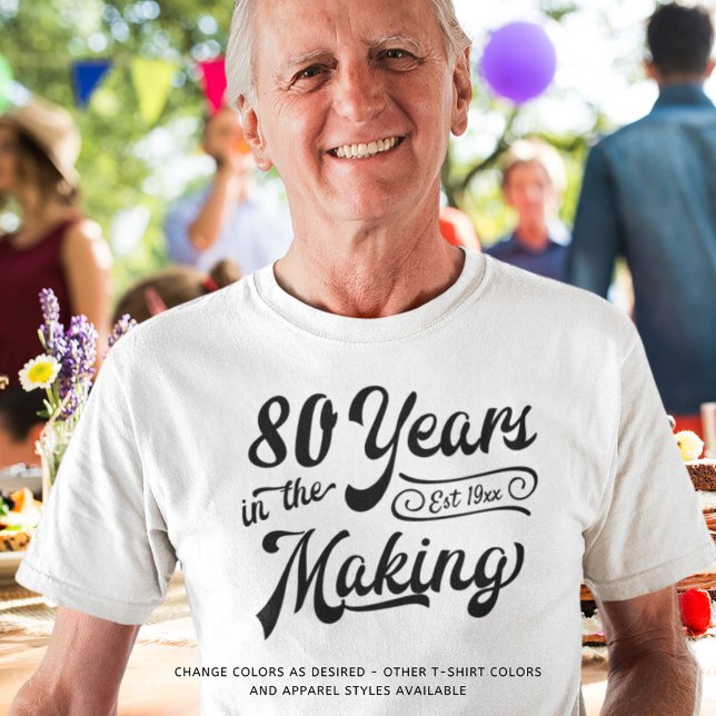80th or Any Birthday Retro Years in the Making T-Shirt (Creator Uploaded)
