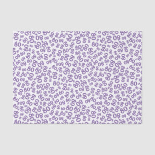 80th Purple/White  Party Random Number Pattern Tissue Paper
