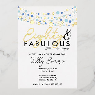 80th surprise birthday party invitation elegant 