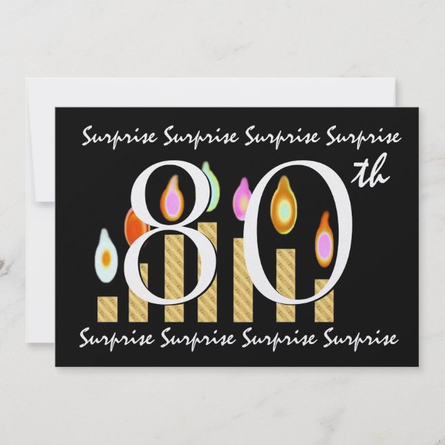 80th SURPRISE Birthday Party Invitation Template (Front)